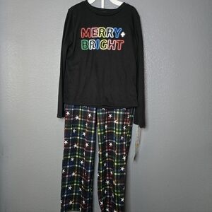 Merry + Bright Christmas sleep set/Pajama Set. Family Christmas Pajamas.
